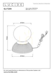 Tischleuchte Lucide GLITZER Silber Glas Metall 10527/01/14 small 5
