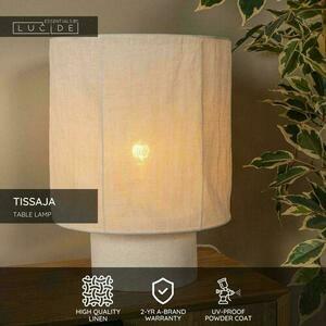 Tischleuchte Lucide Tissaja weiß E27 41 cm Flachs Beton 06528/41/31 small 3
