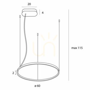 Pendelleuchte Max Light Visual Hor 22W 60 cm weiß 3000K P0655 small 1