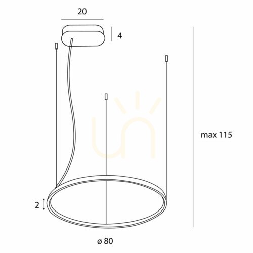 Prüfen Pendelleuchte Max Light Visual Hor 80 cm schwarz 28W 3000K P0658