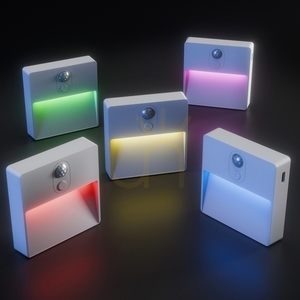 Lumina Pop RGBw+Dim PIR Treppenbeleuchtung 500mah Usb C Weiß 78x80x22 2 Pack. small 1