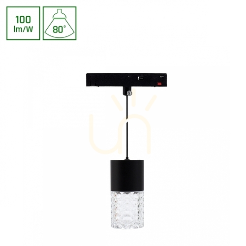 Prüfen System Shift Basic Hangit Crystal Hängeleuchte 55x110mm (1100mm Kabel) 6W 3000 K Schwarz.