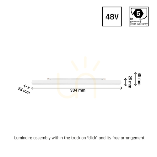 Prüfen System Shift Smart Line S Linear Leuchte 304x23x42mm 8W 100st Weiß CCT/Dim 5 Jahre Garantie.