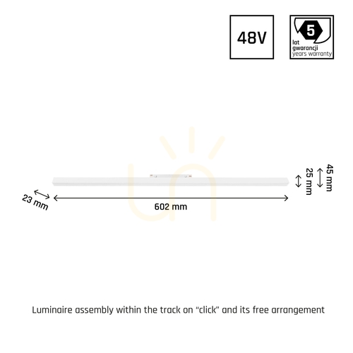Prüfen System Shift Smart Linem Light Fixture 602x23x42mm 18W 100st Weiß CCT/Dim 5 Jahre Garantie.