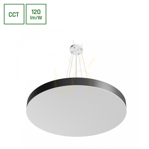 Prüfen Plafond Nymphea Optima Schwarz 65W CCT 230V 120 St IP20 Fi600 X50mm Weiß Schwarz Rund.