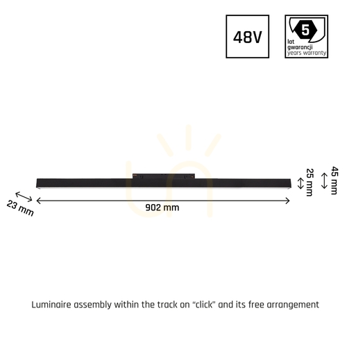 Prüfen Lineare Schienenleuchte SpectrumLED System Shift Smart Line L schwarz 22 W CCT 902 mm WLD+40010_SMART