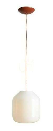 Prüfen Pendelleuchte Aldex Flask Terra L 27 cm, weißes Opalglas, ziegelrotes Detail 8500G24_L