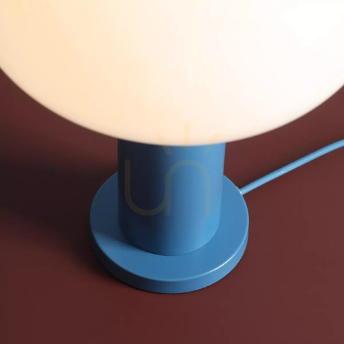 Prüfen Tischleuchte Aldex Flo Sky M blau mit Glasschirm 26 cm 7000B31_M