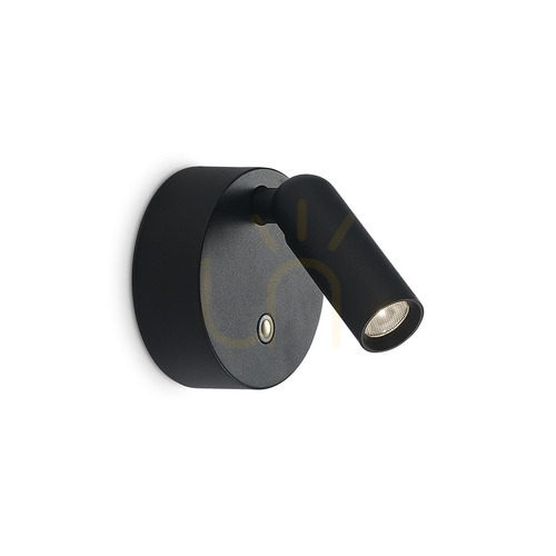 Prüfen Wandleuchte Ideallux BEAN 350240 schwarz LED 3W rund Ø8 cm dimmbar