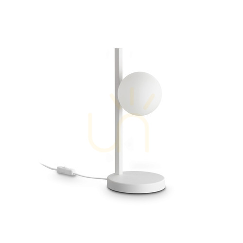 Prüfen Tischleuchte Ideallux Binomio weiß Glas Metall Ø16 cm G9 353203