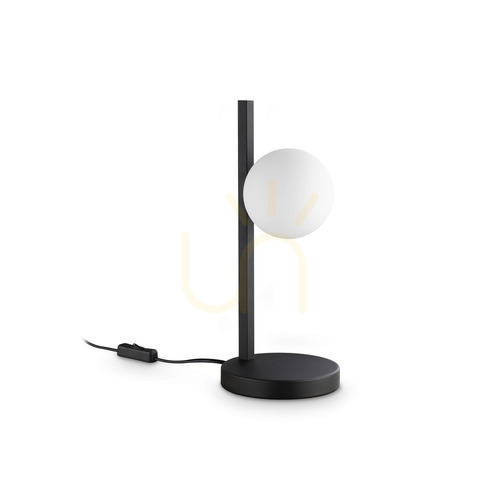 Prüfen Tischlampe Ideallux Binomio schwarz Metall Glas G9 Ø16 cm 353302