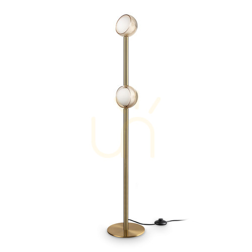 Prüfen Stehlampe Ideallux Bloom Messing LED 11W 2-flammig Ø30 cm 366616