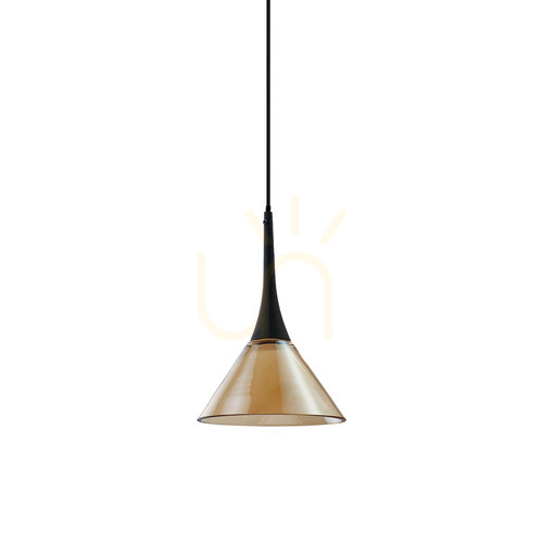 Prüfen Pendelleuchte Ideallux Cocktail bernstein Glas Metall Ø15 cm 353623