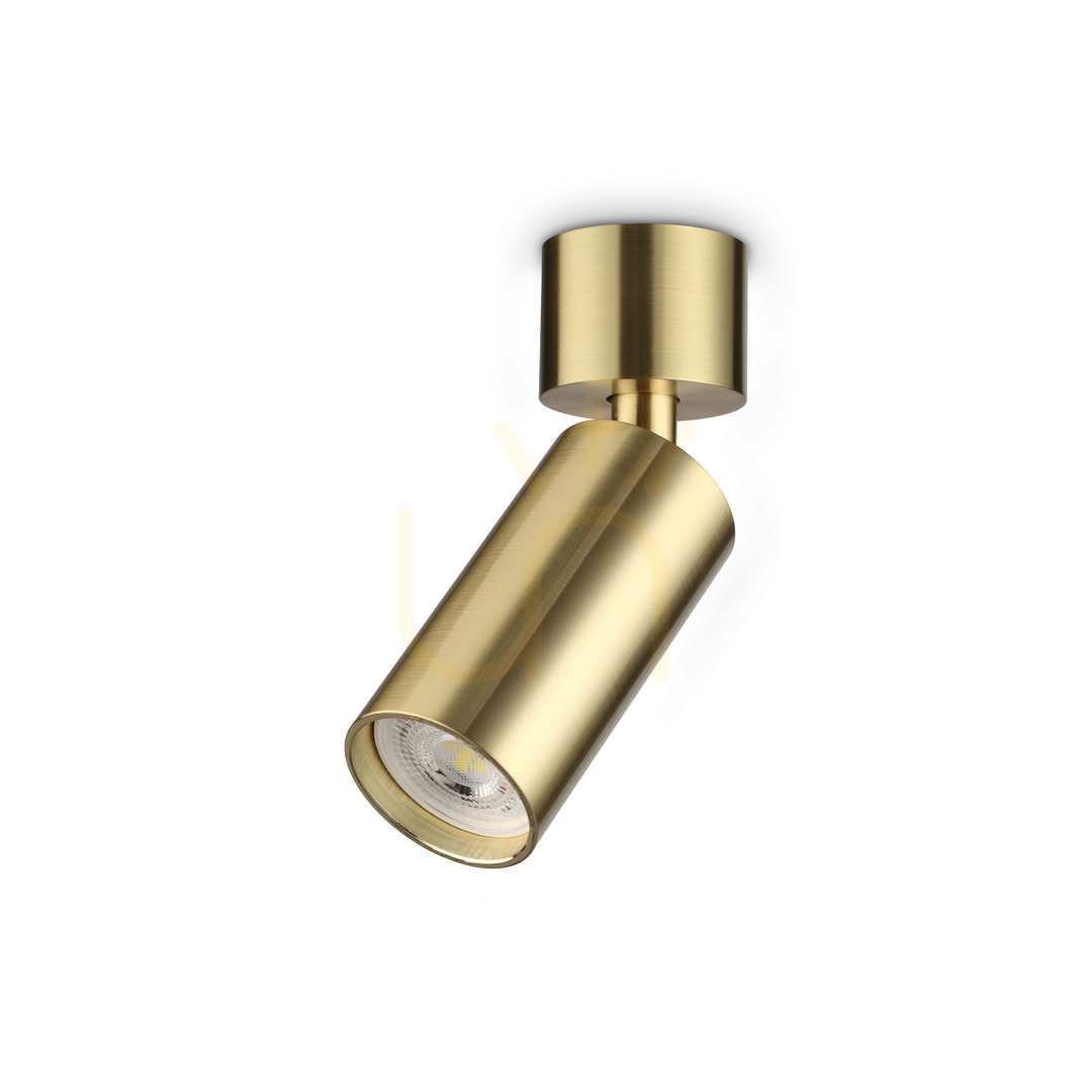 Prüfen Plafond Ideallux Dynamite Messing GU10 1-flammig Ø4 cm 347653 Plafond Ideallux Dynamite Messing GU10 1-flammig Ø4 cm 347653