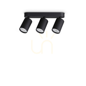 Plafond Ideallux Dynamite 371252 schwarz 3-flammig GU10 Ø27,5 cm small 0
