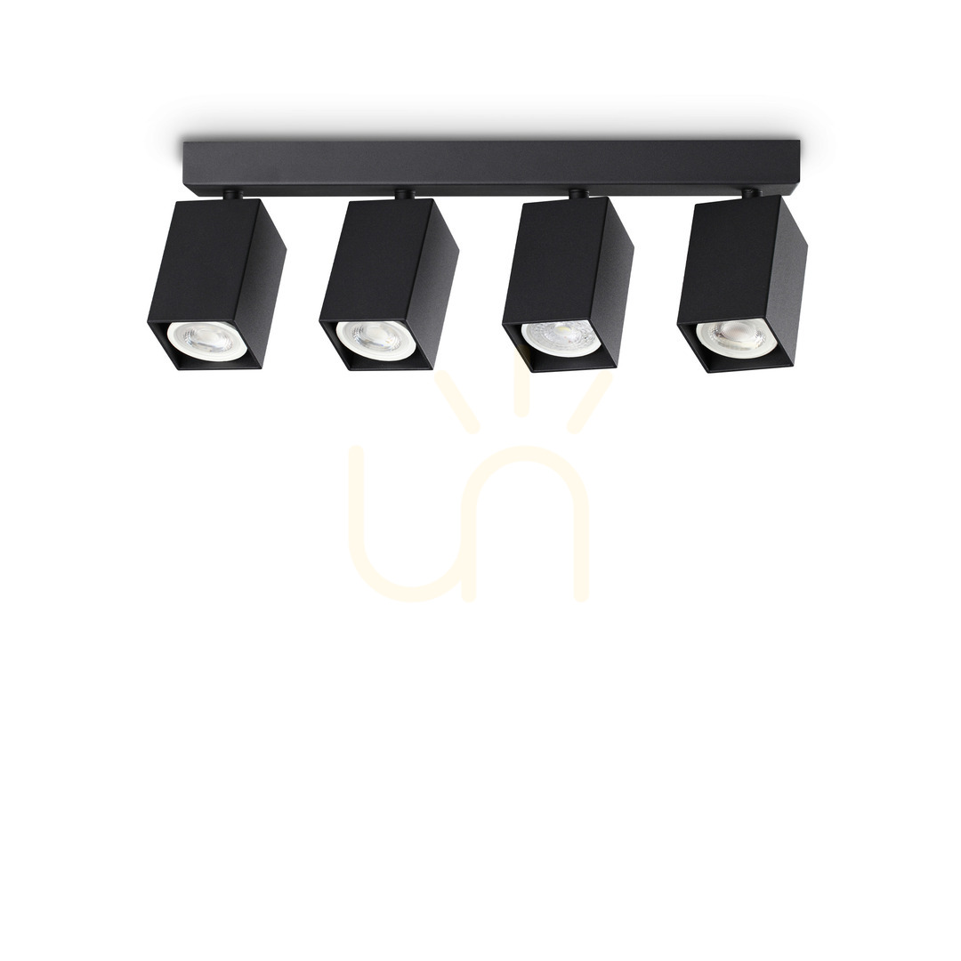 Prüfen Plafond Ideallux Dynamite 371368 schwarz 4-flammig GU10 rund Ø38,5 cm Plafond Ideallux Dynamite 371368 schwarz 4-flammig GU10 rund Ø38,5 cm