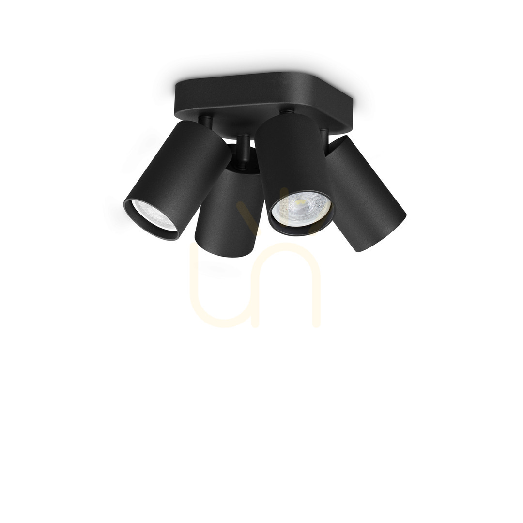 Prüfen Plafond Ideallux Dynamite 371290 schwarz 4xGU10 Ø13,5 cm Plafond Ideallux Dynamite 371290 schwarz 4xGU10 Ø13,5 cm