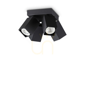 Plafond Ideallux Dynamite 371313 schwarz 4-flammig GU10 Ø13,5 cm small 0