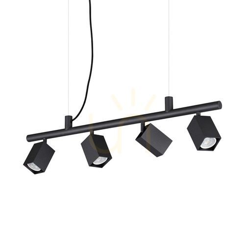 Prüfen Pendelleuchte Ideallux Dynamite 371382 schwarz 4-flammig Ø76 cm GU10
