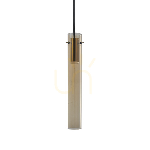Prüfen Pendelleuchte Ideallux FLAM Amber Messing Glas LED 10W Ø6 cm 353869
