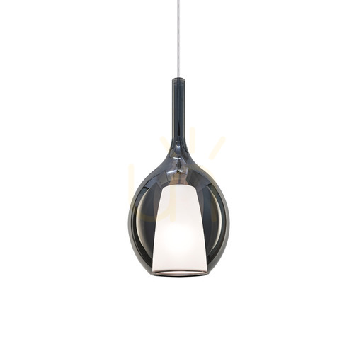 Prüfen Pendelleuchte Ideallux Kalique Rauchglas E27 Ø18 cm chrom 359984