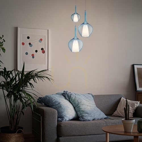 Prüfen Pendelleuchte Ideallux Kalique blau Ø18 cm E27 360041