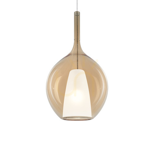 Prüfen Pendelleuchte Ideallux Kalique bernstein Glas Ø28 cm E27 359632