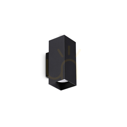 Prüfen Wandleuchte Ideallux LOOK 353937 schwarz 2-flammig GU10 Aluminium Glas 15 cm