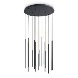 Pendelleuchte Ideallux LOOK schwarz LED 16-flammig Ø70 cm 3000K 371146 0 Pendelleuchte Ideallux LOOK schwarz LED 16-flammig Ø70 cm 3000K 371146 small 0