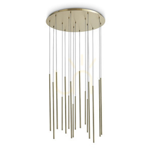 Pendelleuchte Ideallux LOOK Messing Glas LED 16-flammig Ø70 cm 3000K 371153 small 0