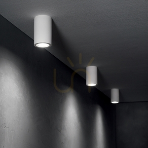 Plafond Ideallux Look GU10 Gips Aluminium rund Ø7x20 cm 355740 1 Plafond Ideallux Look GU10 Gips Aluminium rund Ø7x20 cm 355740 small 1