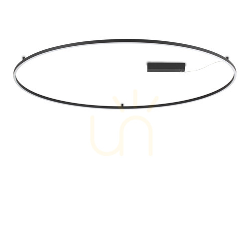 Prüfen Plafond Ideallux Oracle Slim schwarz LED 3000K Ø150 cm 370316