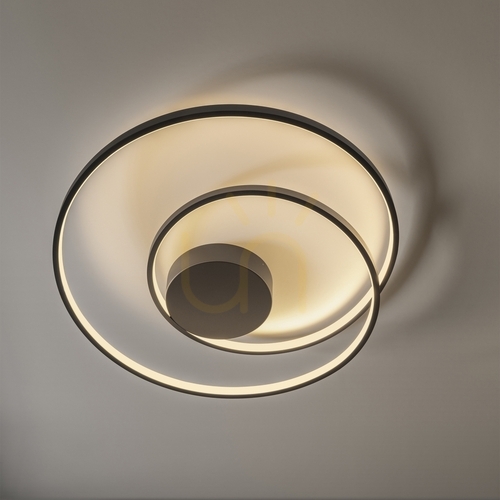 Prüfen Plafond Ideallux OZ 364995 schwarz LED 3000K Ø100 cm