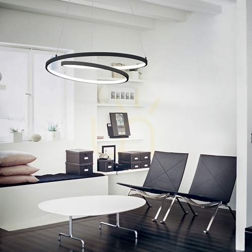 Prüfen Pendelleuchte Ideallux OZ schwarz LED 3000K Ø100 cm 364896