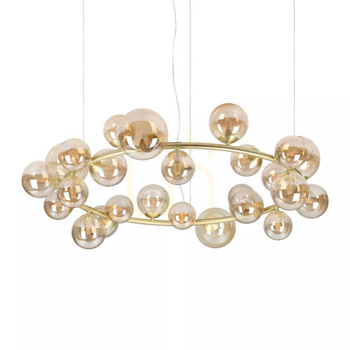 Prüfen Pendelleuchte Ideallux Perlage 363370 weiß/messing 25-flammig Ø103,5 cm