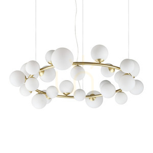 Pendelleuchte Ideallux Perlage 363370 weiß/messing 25-flammig Ø103,5 cm 0 Pendelleuchte Ideallux Perlage 363370 weiß/messing 25-flammig Ø103,5 cm small 0
