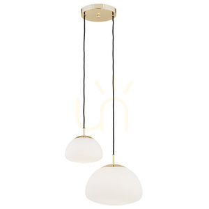 Pendelleuchte ARGON TRINI 902 weiß opal matt Messing 2-flammig Glas IP20 small 0