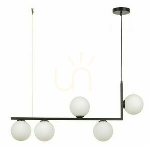 Pendelleuchte Sigma Andy 5-flammig schwarz Glas G9 33611 small 0