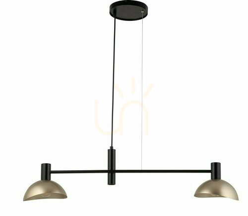 Prüfen Pendelleuchte Sigma Artis 2-flammig schwarz/gold 90 cm 40566