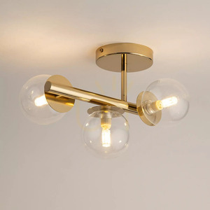 Plafon Sigma Avola 3-flammig Gold Transparent G9 40802 small 1