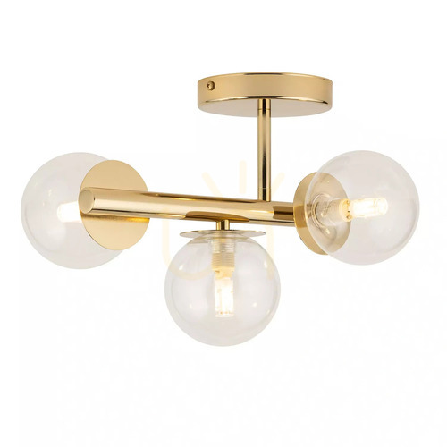 Prüfen Plafon Sigma Avola 3-flammig Gold Transparent G9 40802