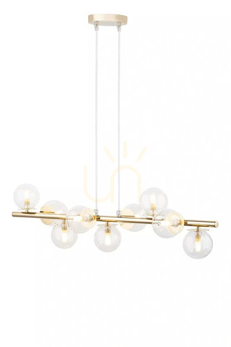 Prüfen Pendelleuchte Sigma AVOLA 9-flammig Gold Transparent Glas 40801