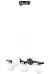 Pendelleuchte Sigma Avola 5-flammig schwarz/weiß Glas G9 40787 small 0