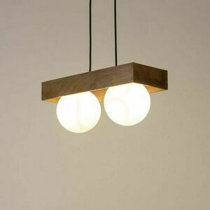 Pendelleuchte Sigma Bloom 2-flammig schwarz Holz Glas G9 33664 small 1