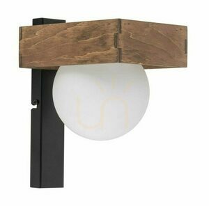 Wandleuchte Sigma Bloom Schwarz 1-flammig G9 Glas Sperrholz Stahl 33666 small 0