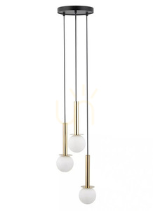 Pendelleuchte Sigma DAISY 3-flammig Gold/Weiß G9 Glas Schwarz 40770 small 0