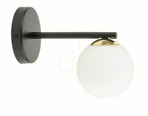 Wandleuchte Sigma Piano schwarz/messing G9 Glas SKU 33662 small 0