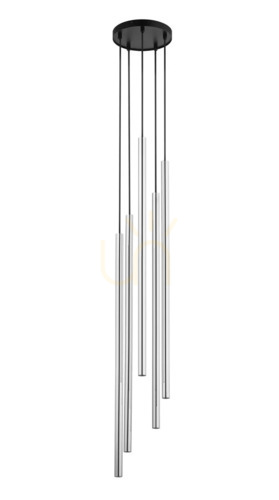Prüfen Pendelleuchte Sigma SOPEL LUX 5-flammig Schwarz/Silber 40745