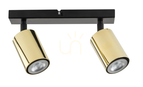Prüfen Plafond Sigma Zoom 2 Schwarz Messing GU10 33507