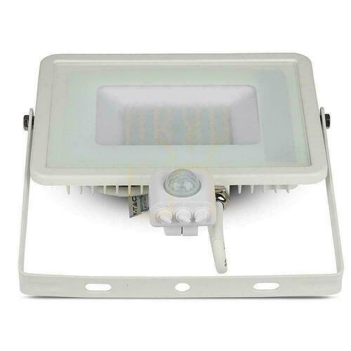 Prüfen LED-Fluter V-TAC 50W SAMSUNG CHIP Bewegungsmelder Cut-OFF-Funktion weiß VT-50-S-W 4000K 4000lm 5 Jahre Garantie